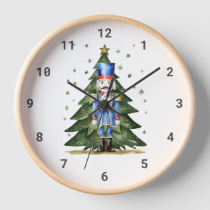 Watercolor Nutcracker Clock