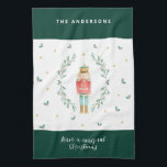 watercolor nutcracker cute family christmas tea towel<br><div class="desc">Nutcracker watercolor botanical cute Christmas festive holiday</div>