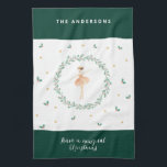 watercolor nutcracker cute family christmas tea towel<br><div class="desc">Nutcracker watercolor botanical cute Christmas festive holiday</div>