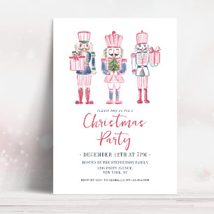 Watercolor Nutcracker Hand Drawn Christmas Party Invitation