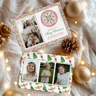 Watercolor Nutcracker Medallion Christmas Holiday Card