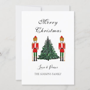 Watercolor Nutcracker Merry Christmas Festive Holiday Card