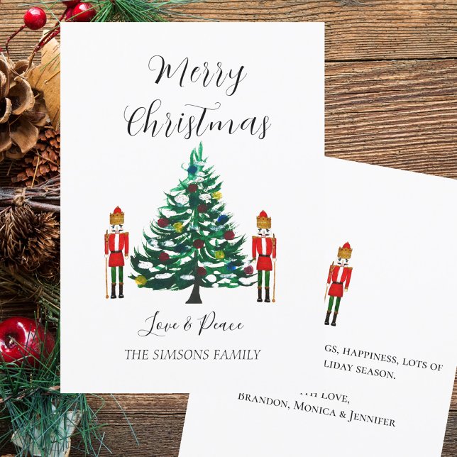 Watercolor Nutcracker Merry Christmas Festive Holiday Card (Creator Uploaded)