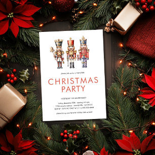 Watercolor Nutcracker Minimal Christmas Party Invitation