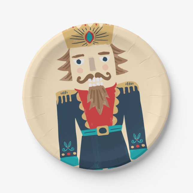 Watercolor Nutcracker Paper Plates (Front)