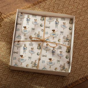 Watercolor Nutcracker Pattern Christmas Tissue Paper