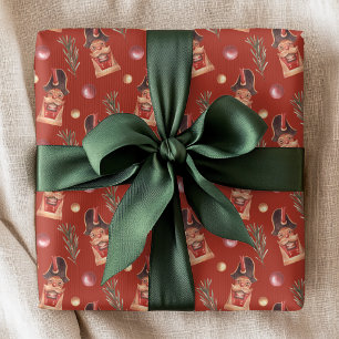 Watercolor Nutcracker Pine Christmas Holiday  Wrapping Paper