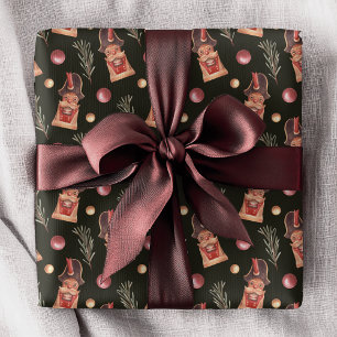 Watercolor Nutcracker Pine Christmas Holiday  Wrapping Paper