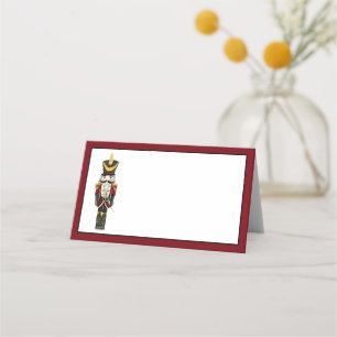Watercolor Nutcracker Red Christmas Holiday Place Card