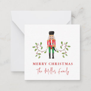 Watercolor Nutcracker Soldier Christmas Card