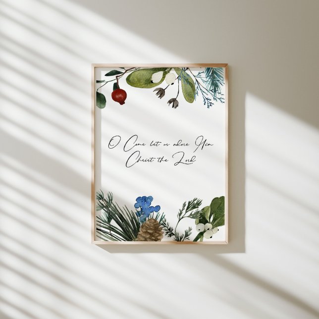 Watercolor o come let us adore him poster (Creator Uploaded)