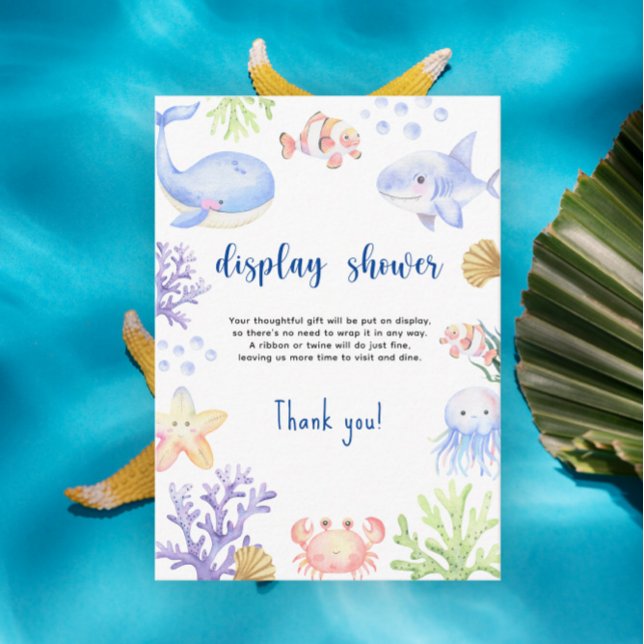 Watercolor ocean animals - display shower enclosure card (Creator Uploaded)