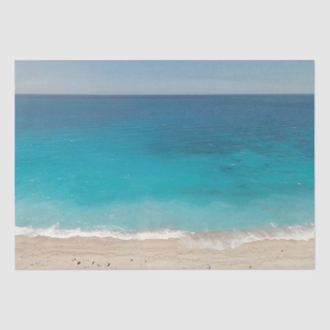 Watercolor Ocean Background Decoupage Tissue Paper (Front)