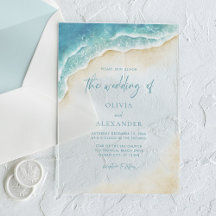 Watercolor Ocean Beach Coastal Wedding