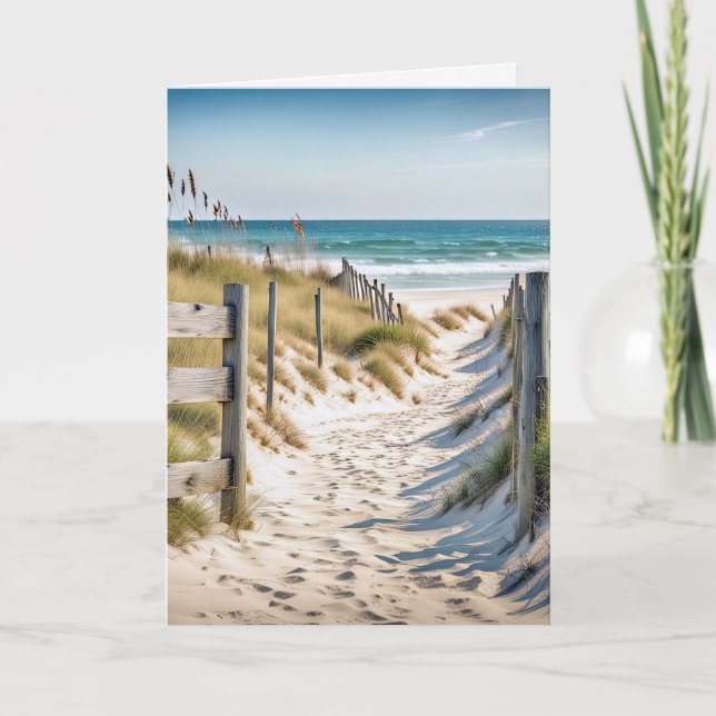 Watercolor Ocean Beach For Sympathy Card (Front)