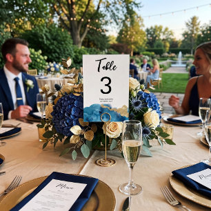 Watercolor Ocean Beach Island Wedding Table Number