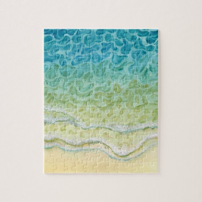 Watercolor Ocean Beach Jigsaw Puzzle (Vertical)