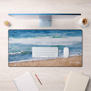 Watercolor Ocean Beach Personalised Desk Mat