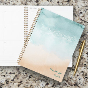 Watercolor Ocean Beach Personalised Planner