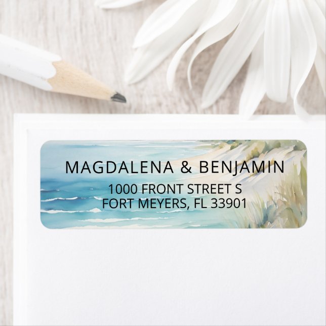 Watercolor Ocean Coastal On the Beach Wedding (Insitu)