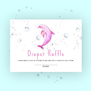 Watercolor ocean dolphin - diaper raffle enclosure card
