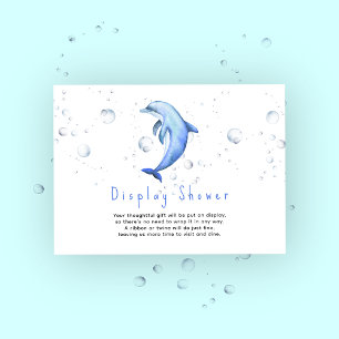 Watercolor ocean dolphin - display shower enclosure card