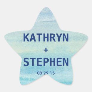 Watercolor Ocean Favour Sticker / Envelope Seal