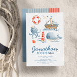 Watercolor Ocean Kids Birthday Party Invitation<br><div class="desc">Watercolor Ocean Kids Birthday Party Invitation Introducing the perfect invitation for your child's upcoming birthday party - the Watercolor Ocean Kids Birthday Party Invitation! With its captivating design, this invitation is sure to get your guests excited for a fun-filled celebration. Featuring an oceanic theme with a beautiful watercolor effect, this...</div>