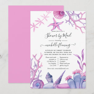 Watercolor Ocean Life Bridal Shower by Mail Invitation