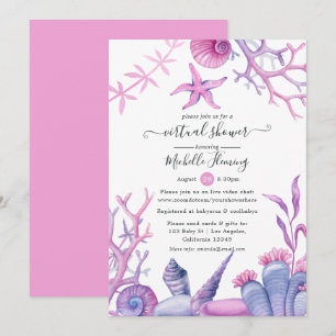Watercolor Ocean Life Virtual Baby Shower Invitation