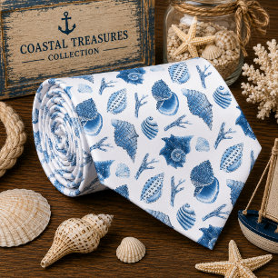 Watercolor Ocean Sea Animals Pattern Tie