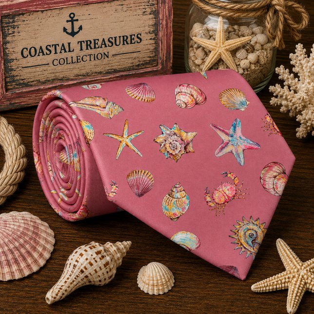Watercolor Ocean Sea Animals Pattern  Tie (Creator Uploaded)