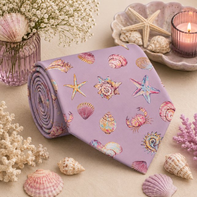 Watercolor Ocean Sea Animals Pattern  Tie (Creator Uploaded)