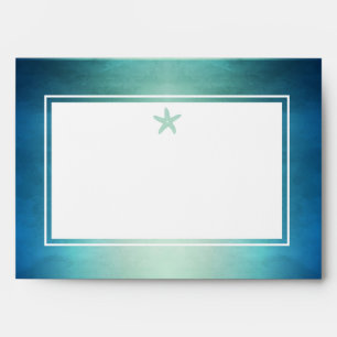 Watercolor Ocean Starfish Beach Wedding Envelopes