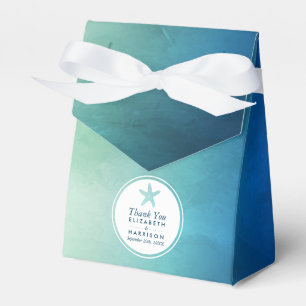 Watercolor Ocean Starfish Beach Wedding Favour Box