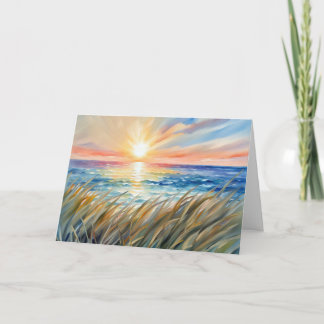 Watercolor Ocean Sunrise Birthday Card