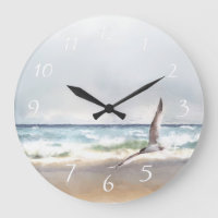 Watercolor Ocean Waves Beach Bird