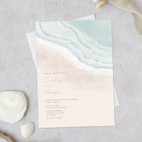 Watercolor Ocean Waves Beach Wedding