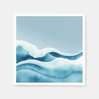 Watercolor Ocean Waves Napkin