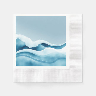 Watercolor Ocean Waves Napkin