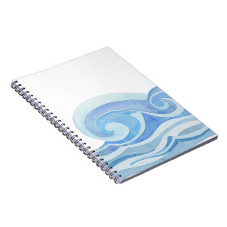 Watercolor Ocean Waves Notebook