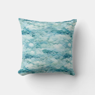 Watercolor Ocean Waves Painting Art Pillow Gift