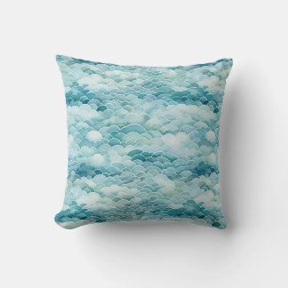 Watercolor Ocean Waves Painting Art Pillow Gift