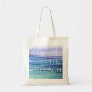 Watercolor Ocean Waves Shades of Blue Tote Bag