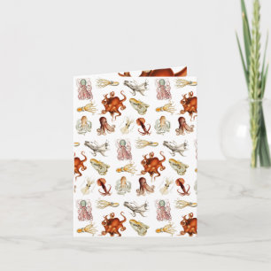 Watercolor Octopus Cephalopod Ocean Animals  Card