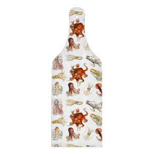 Watercolor Octopus Cephalopod Ocean Animals Cutting Board
