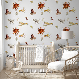 Watercolor Octopus Cephalopod Ocean Animals  Wallpaper