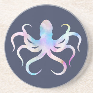 Watercolor octopus coaster