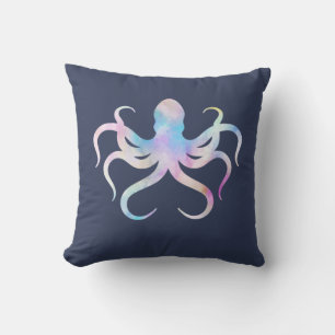 Watercolor octopus cushion