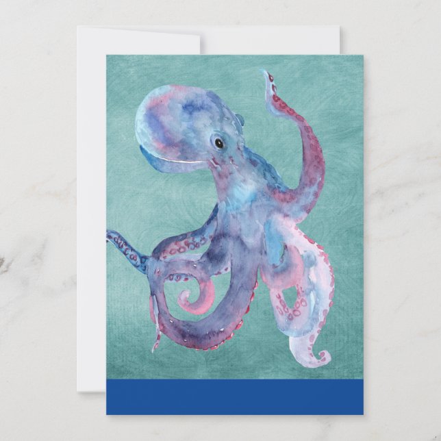 Watercolor Octopus Invitation (Front)